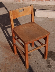 Stickley Brothers small desk chair with heart cutout.  Signed.  Cleaned original finish.  